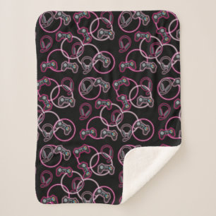Video Game Neon Pink Girls Muster Sherpadecke