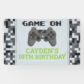 Video Game On Birthday Party Banner (Horizontal)