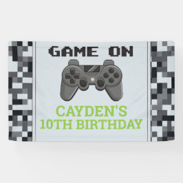 Video Game On Birthday Party Banner