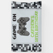 Video Game On Birthday Party Banner (Vertikal)