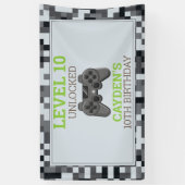 Video Game On Birthday Party Banner (Vertikal)