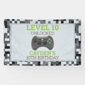 Video Game On Birthday Party Banner (Horizontal)
