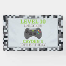 Video Game On Birthday Party Banner