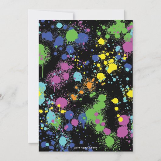 Video Game Paint Splash Nebel Graffiti Level Up Einladung (Rückseite)