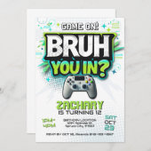 Video Game Party Gamer laden ein Einladung (Vorne/Hinten)