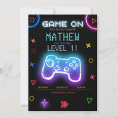 Video Game Party Gaming Geburtstag Gamer Geburtsta Einladung (Vorderseite)