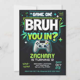 Video Game Party laden Bruh ein Einladung