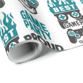 Video Game Party Level Up Gamer Wrapping Paper Geschenkpapier (Rolleneckpunkt)