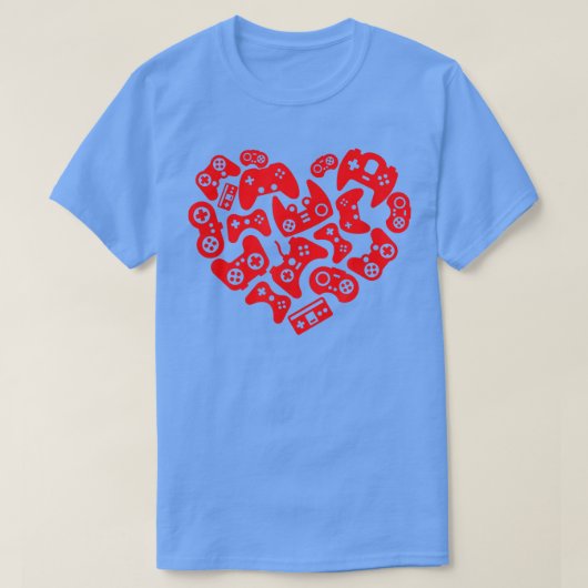 Video Game Player Herz der Controller Valentine T-Shirt (Design vorne)