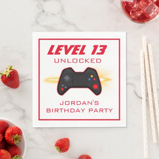 Video Game Red Controller Serviette (Beispiel)