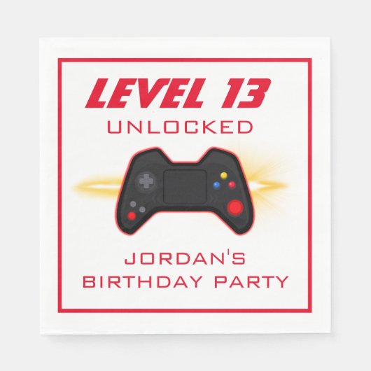 Video Game Red Controller Serviette (Vorderseite)