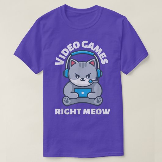 Video Game Right Meow Funny Cat Meme T-Shirt (Design vorne)