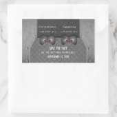 Video Game Save the Date Sticker, Grau Rechteckiger Aufkleber (Tasche)