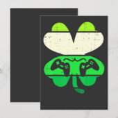 Video Game Shamrock Retro St Patricks Day Boys Men Einladung (Vorne/Hinten)