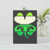 Video Game Shamrock Retro St Patricks Day Boys Men Einladung (Stehend Vorderseite)