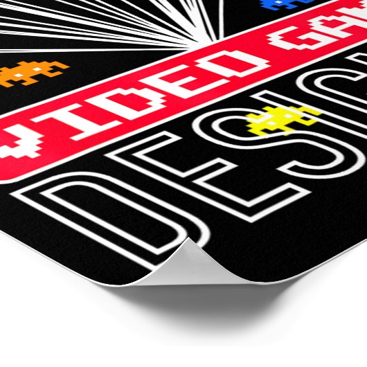 Video Game Shirt Future Video Game Designer Kinder Poster (Ecke)