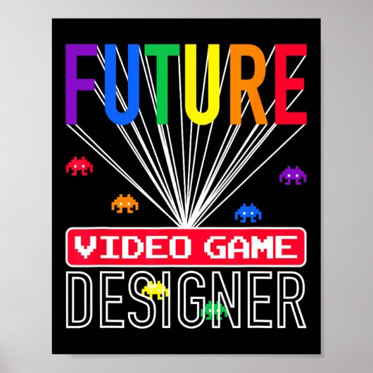 Video Game Shirt Future Video Game Designer Kinder Poster (Vorne)