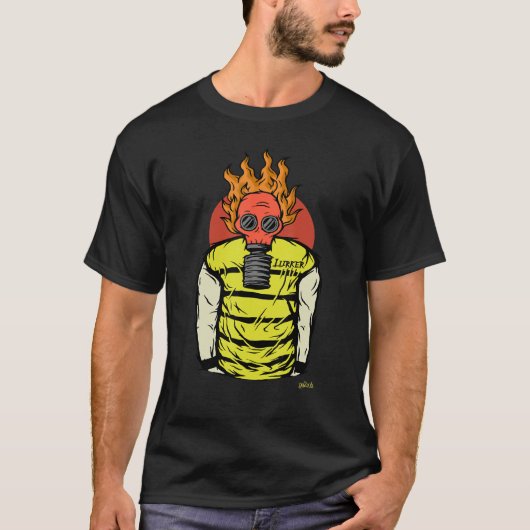 Video Game Streaming Lurker Gas Mask Gamer T-Shirt (Vorderseite)