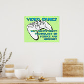 Video Game Technology Funny Poster Print Sign (Küche)