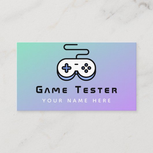 Video Game Tester Developer Gamer Modern Gradient Visitenkarte (Vorderseite)