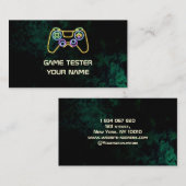 Video Game Tester Green Neon Visitenkarte (Vorne/Hinten)