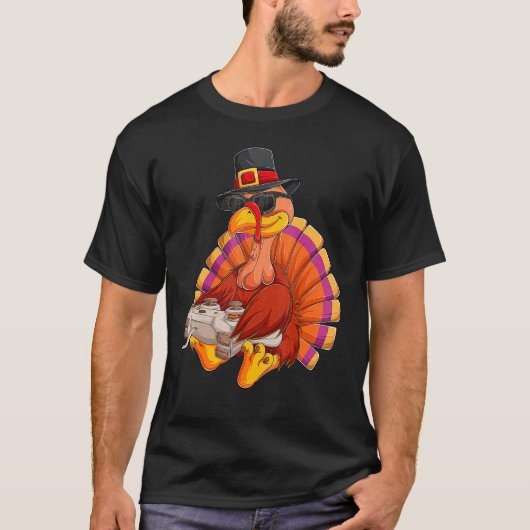 Video Game Thanksgiving Turkey Gamer Boys Kids Tee (Vorderseite)