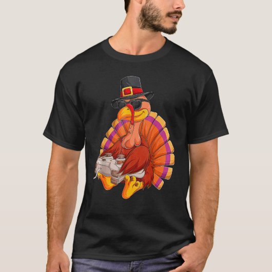 Video Game Thanksgiving Turkey Gamer Boys Kids Tee (Vorderseite)