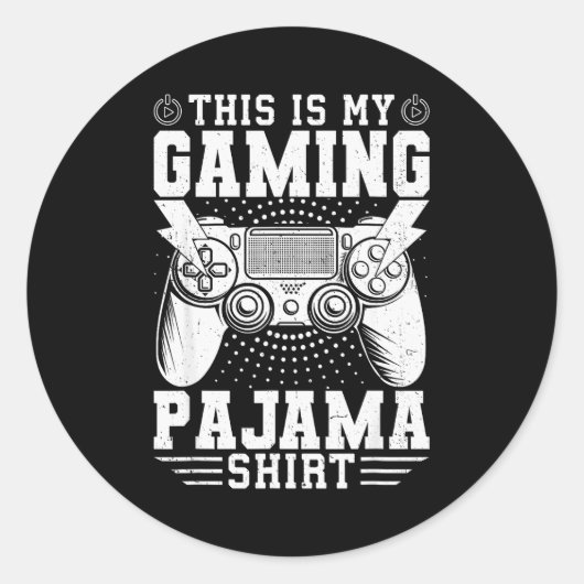Video Game This Is My Gaming Pajama Funny Gamer Bo Runder Aufkleber (Vorderseite)