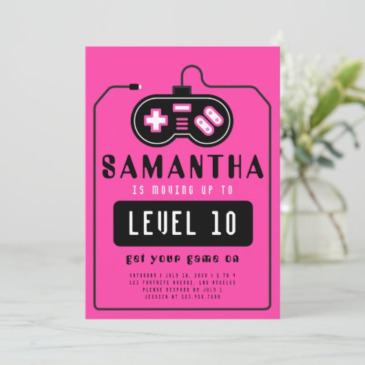 Video Game Truck Birthday Einladung (Stehend Vorderseite)