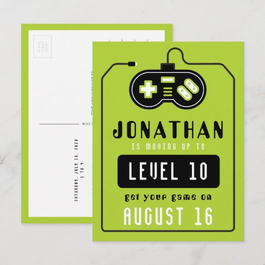 Video Game Truck Geburtstag Postkarte (Vorne/Hinten)