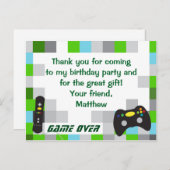 Video Game Truck Geburtstagsparty Danke Postkarte (Vorne/Hinten)