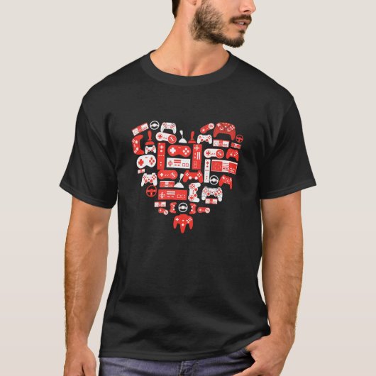 Video Game Valentinstag Shirt für Jungs Kinder Tee (Vorderseite)