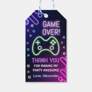 Video Game Vielen Dank Tags Arcade Gefallen Tag Ga Geschenkanhänger