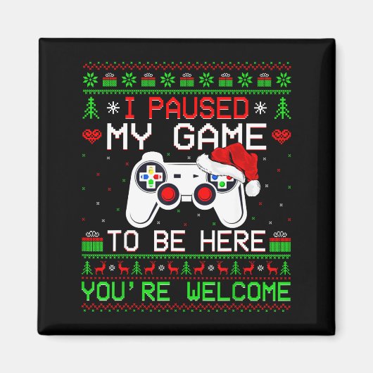 Video Game Weihnachten Hässlicher Pullover Lustige Magnet (Vorne)