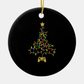 Video Game Weihnachtsbaum Lichter Xmas Gaming Keramik Ornament