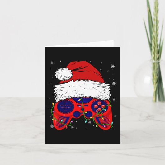 Video Game Weihnachtsmannmütze Spaß Weihnachten PJ Karte (Vorderseite)