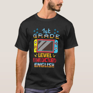 Video Gamer 1. Stufe Entsperrt Englisch zurück T-Shirt