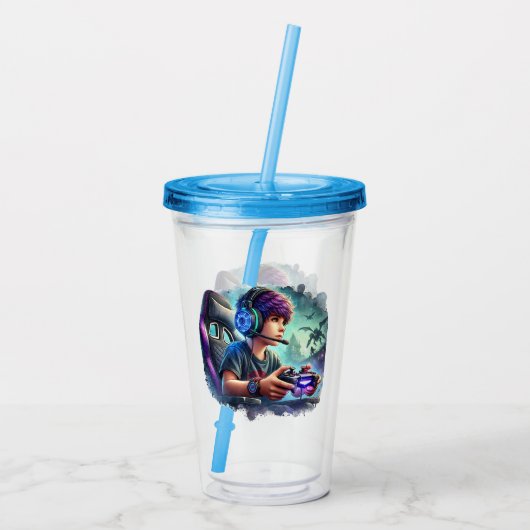 Video Gamer Acryltrinkbecher (Rückseite)