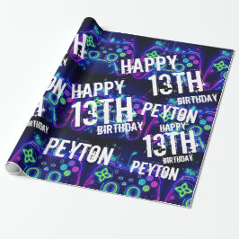 Video Gamer Arcade Gaming Level Up Geburtstag Geschenkpapier