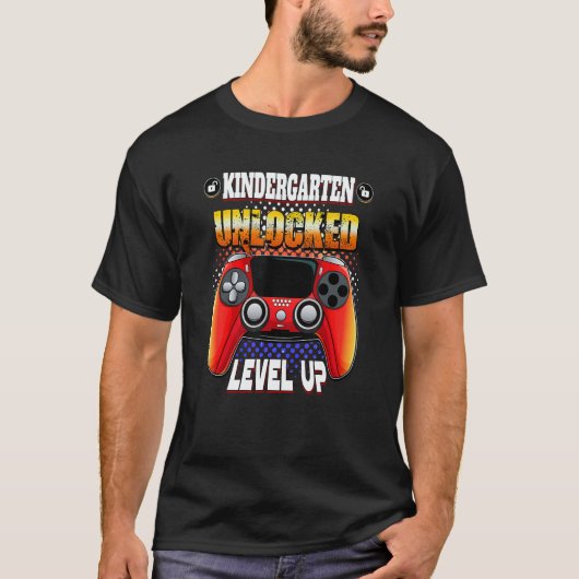 Video Gamer Back To School Kindergarten Unlocked T-Shirt (Vorderseite)