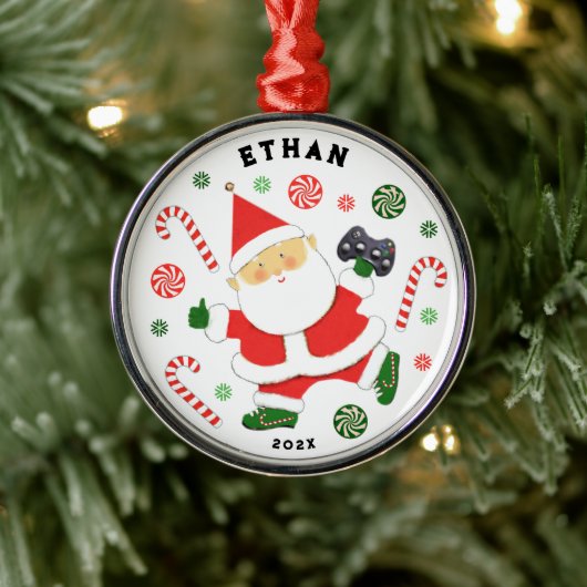 Video Gamer Christmas 2024 Sammelbar Ornament Aus Metall (Baum)