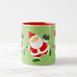Video Gamer Christmas Holiday Zweifarbige Tasse