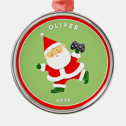 Video Gamer Collectible Ornament Aus Metall (Vorne)