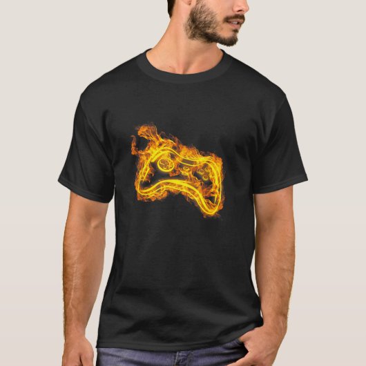 Video-Gamer-Controller auf einem Video-Gamer T-Shirt (Vorderseite)