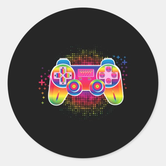 Video-Gamer-Controller Runder Aufkleber (Vorderseite)