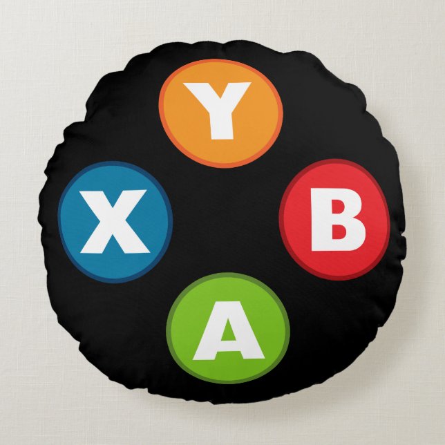 Video-Gamer-Controller-Rundkissen für Gamer Rundes Kissen (Vorderseite)