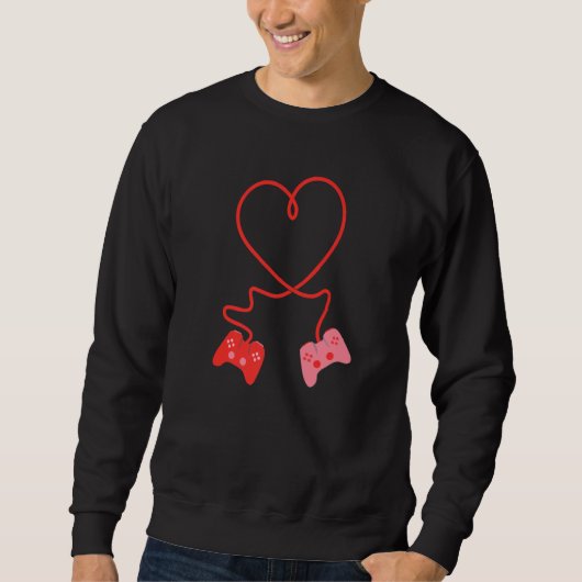 Video Gamer Controllers Valentines Day Heart Boys Sweatshirt (Vorderseite)