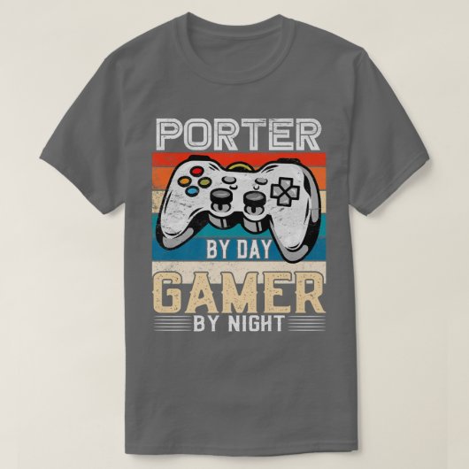 Video-Gamer-Fans von "Porter by Day" Ret T-Shirt (Design vorne)