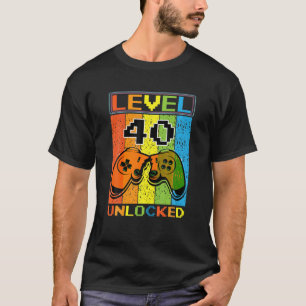 Video-Gamer für Retro-Level 40 Jahre 40 T-Shirt