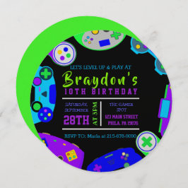 VIDEO GAMER GAMING Geburtstagsparty Einladung